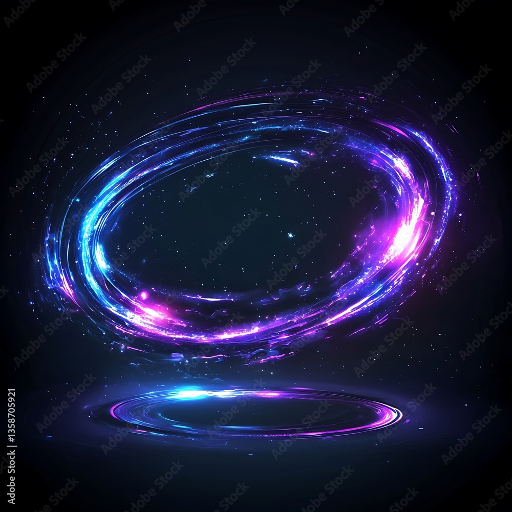 Obraz premium Glowing Purple Blue Oval Vortex.