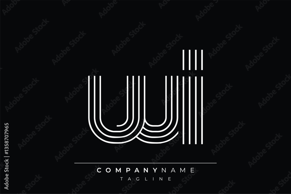 Creative WI lines letter logo design. A simplistic and elegant abstract logo design with linear patterns and initials, suitable for contemporary branding. Creative WI lines letter logo design. A simplistic and elegant abstract logo design with linear patterns and initials, suitable for contemporary branding.