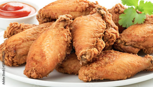 Wallpaper Mural Delicious fried chicken wings with aromatic tomato sauce. Torontodigital.ca