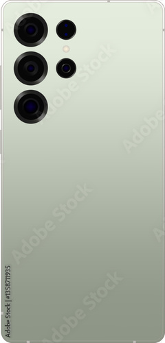 back side android flagship mobile mockup with lens. mobile phone mockup technology vector illustration graphic for design element.