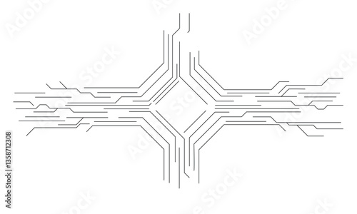 Circular Technology Interface,Abstract Tech Circuit,HUD Element Design,Geometric Tech Pattern