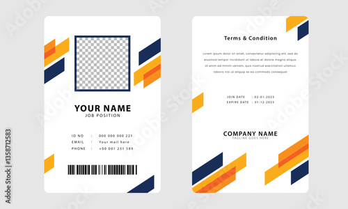 Modern business id  card design template. Corporate identity card layout. Professional employee id card template. Vector