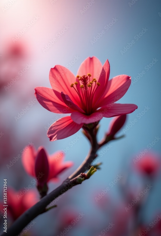 Obraz premium A red and green abstract background with a flower in the middle
