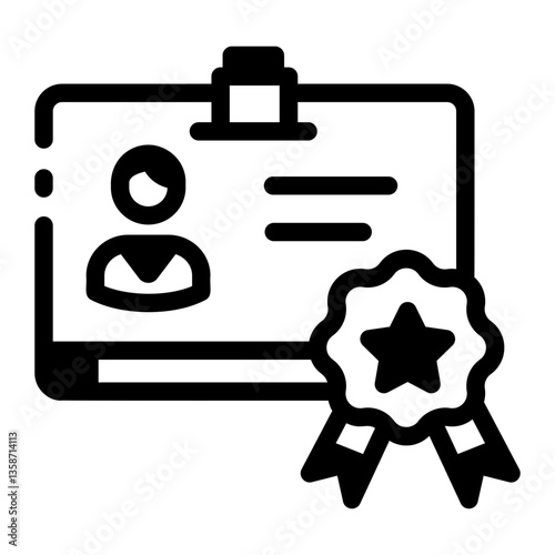 A line style icon of a membership card 
