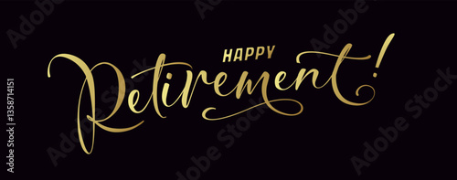 happy retirement card on black background