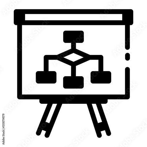 A line style icon of business work flow chart 
