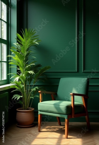 A green and blue abstract pattern with wavy lines