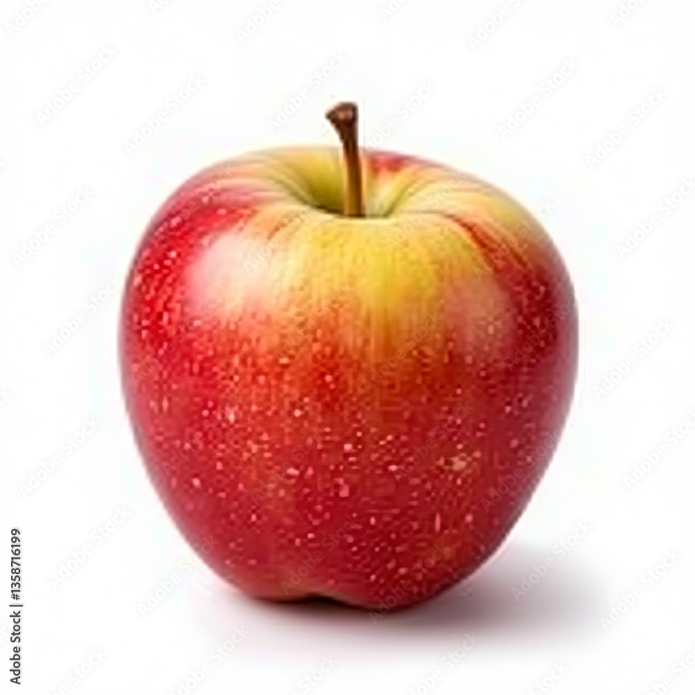 Fresh red apple isolated on white background. Ripe fruit with vibrant red skin, noticeable stem. Perfect for healthy eating, delicious dessert. Perfect for diet focused food image fruit Fresh red apple isolated on white background. Ripe fruit with vibrant red skin, noticeable stem. Perfect for healthy eating, delicious dessert. Perfect for diet focused food image fruit