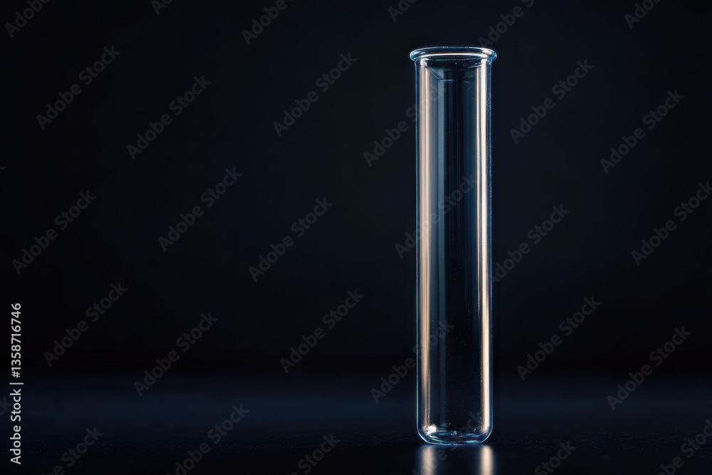 A test tube on black background A test tube on black background
