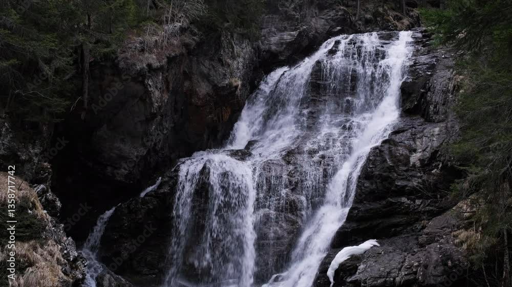 Static Shot of Riesach Waterfall in Steiermark, Austria Static Shot of Riesach Waterfall in Steiermark, Austria