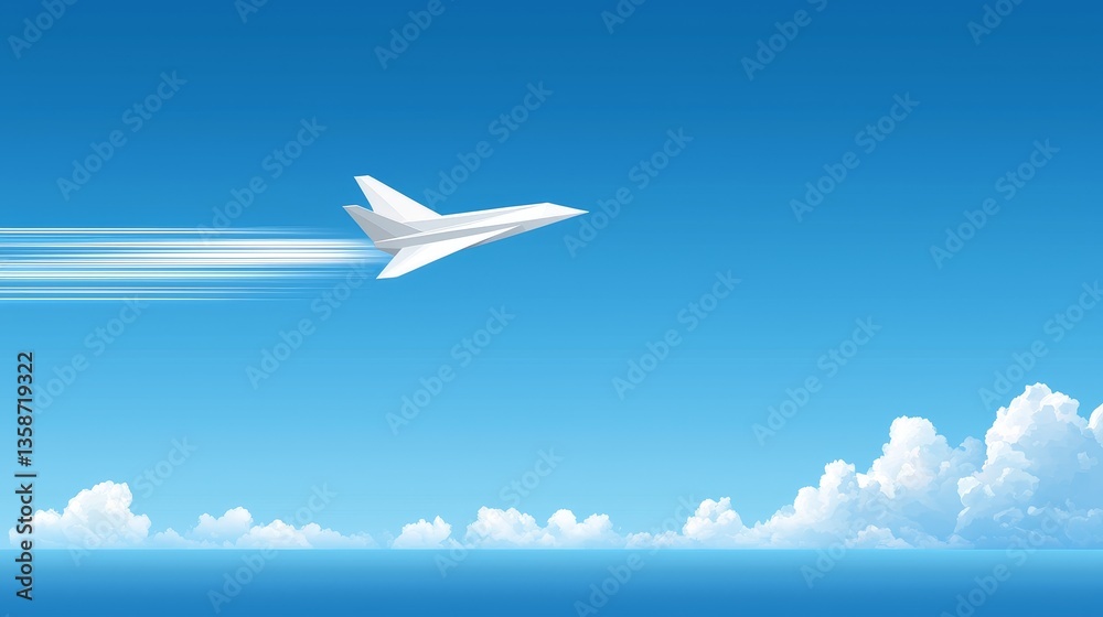 Fototapeta premium A Transport Vehicle Over Water And Clouds