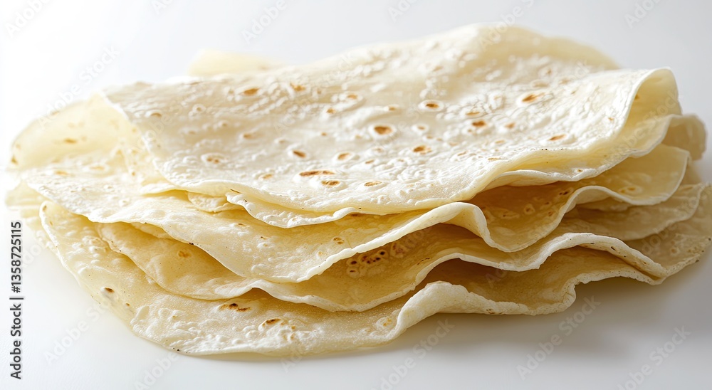 Stack of uncooked flatbreads Stack of uncooked flatbreads