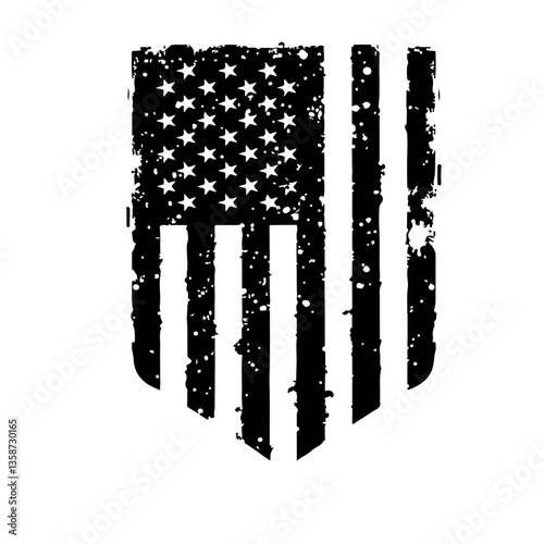 American flag badge vector on white background 