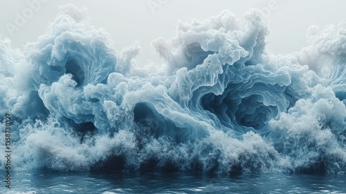 Iceberg Crashing into Water