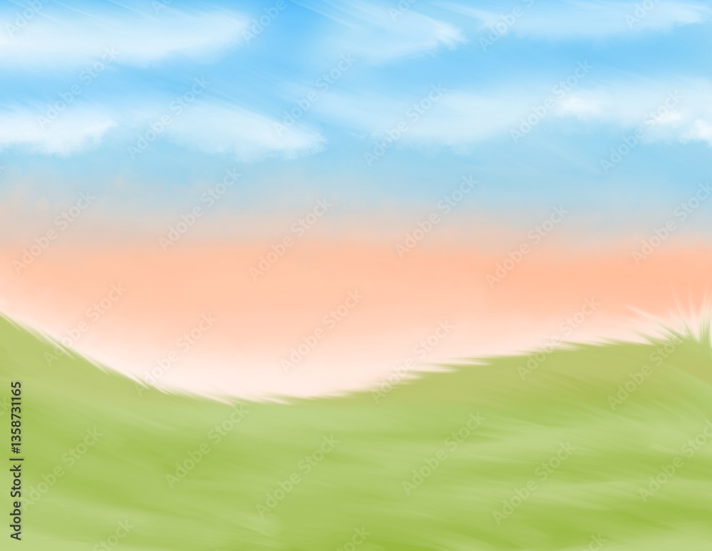 green field and blue sky green field and blue sky