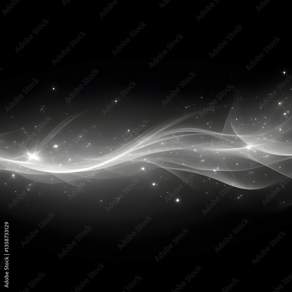 Obraz premium Glowing Waves Flowing Through Dark Space