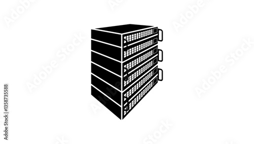 Network Server, black isolated silhouette