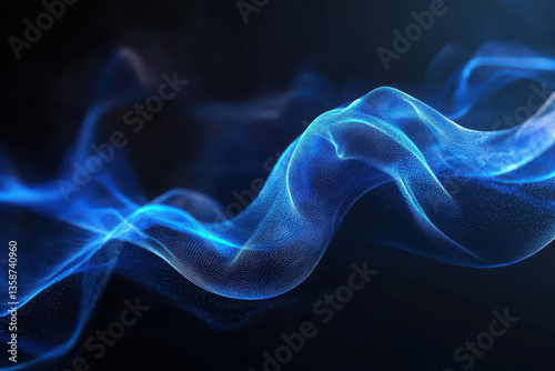 Abstract Blue Light Wave on Dark Background Modern and Futuristic Design for Technology or Science Projects