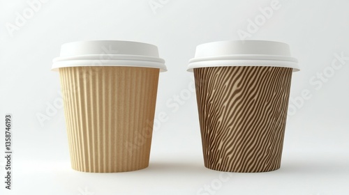 Wallpaper Mural White and Brown paper coffee cup for takeaway isolated on white background Torontodigital.ca