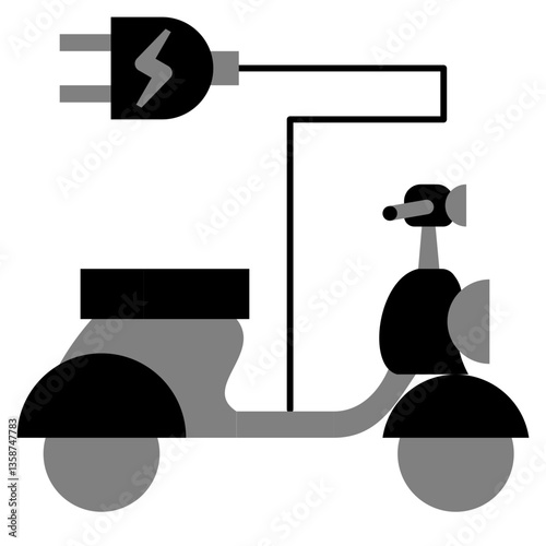Electric scooter Solid icon
