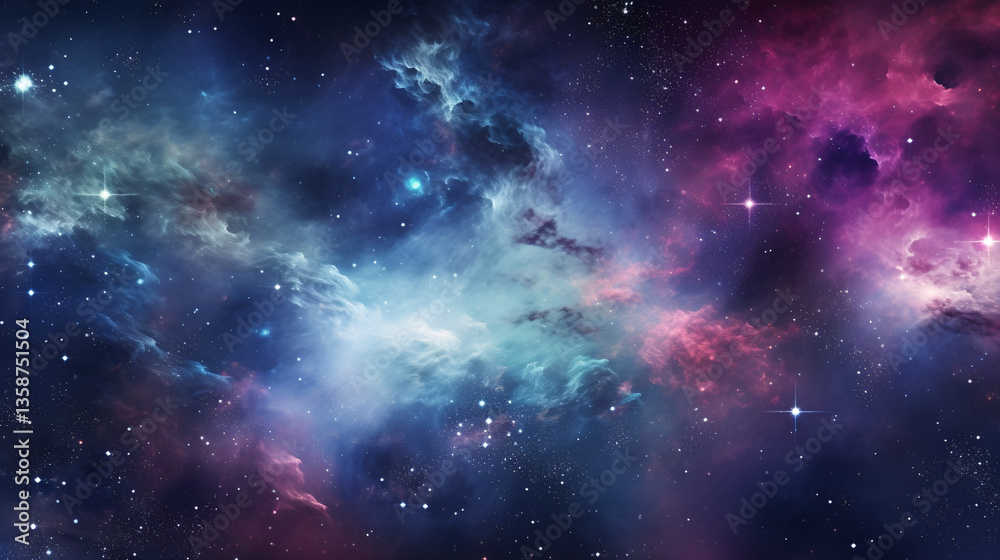 Fototapeta premium A mesmerizing cosmic dreamscape featuring vibrant purple and blue tones, creating a dreamlike wallpaper effect.