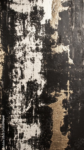Wallpaper Mural A weathered black and white wall showcases layers of peeling paint, revealing textured surfaces beneath. The distressed finish adds character, evoking a sense of history and decay. Torontodigital.ca