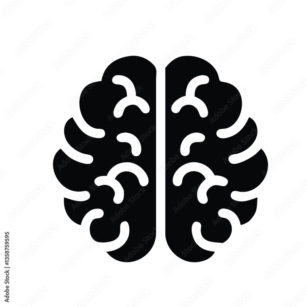 Human Brain Silhouette Icon - Black Flat Vector Illustration of a Mind, Intelligence, and Neuroscience Symbol for Medical, Science, Education, Psychology, AI, and Technology Design Human Brain Silhouette Icon - Black Flat Vector Illustration of a Mind, Intelligence, and Neuroscience Symbol for Medical, Science, Education, Psychology, AI, and Technology Design