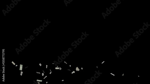 pile of dollars explosion