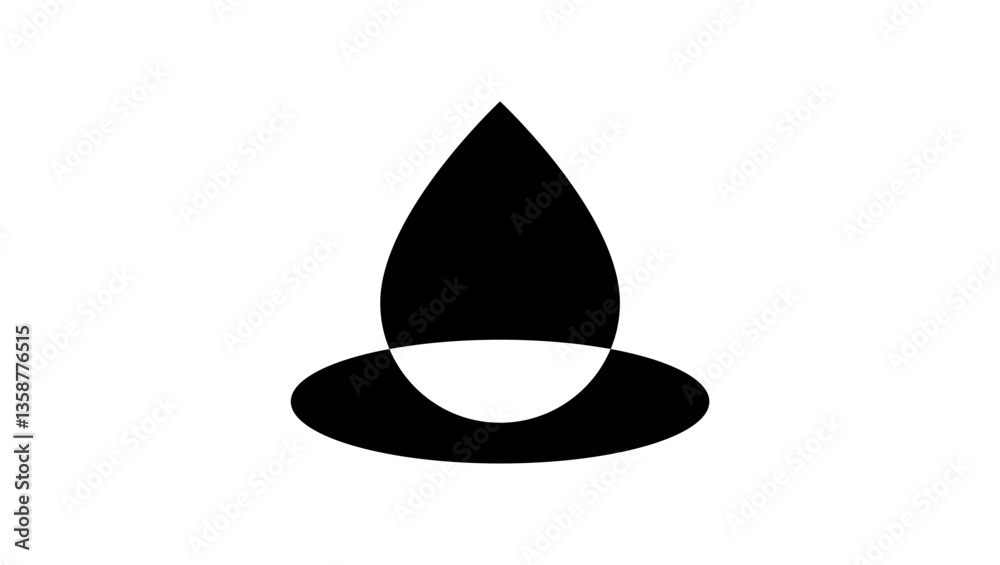 Fototapeta premium Waterproof symbol, black isolated silhouette