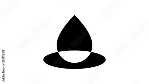 Waterproof symbol, black isolated silhouette