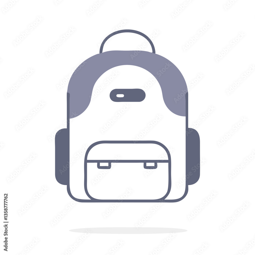 Minimalist blue and grey backpack icon Minimalist blue and grey backpack icon