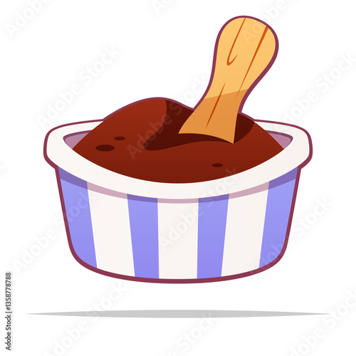 Cup of ice cream vector isolated illustration