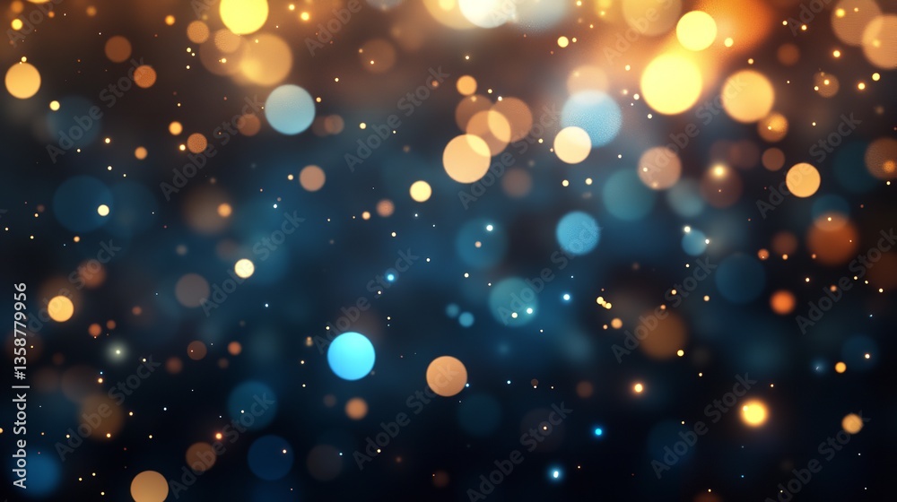 A mesmerizing celestial dance of golden and blue lights twinkling like distant stars in a dreamy night sky A mesmerizing celestial dance of golden and blue lights twinkling like distant stars in a dreamy night sky