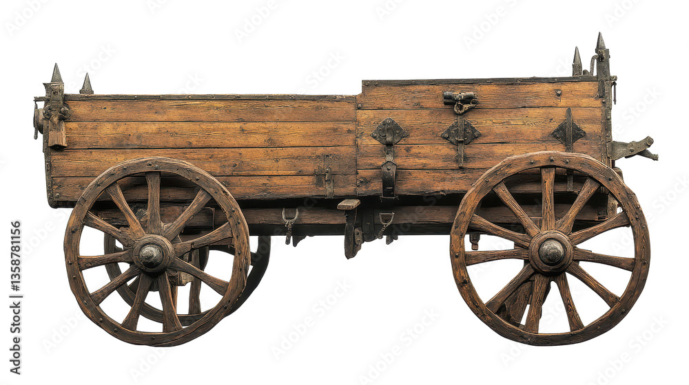 Obraz premium horse drawn carriage,vintage carriage on transparent background, isolated in PNG format, antique themed designs and creative graphic projects