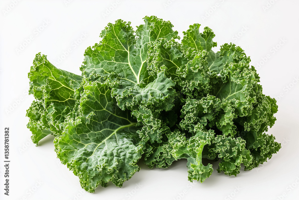 A fresh whole kale leaves, isolated on a white background A fresh whole kale leaves, isolated on a white background