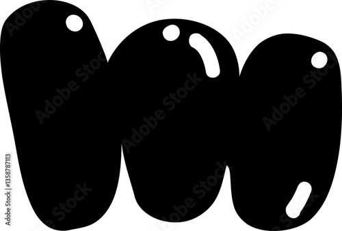 Bold Bubble Alphabet Letter Lowercase m.
