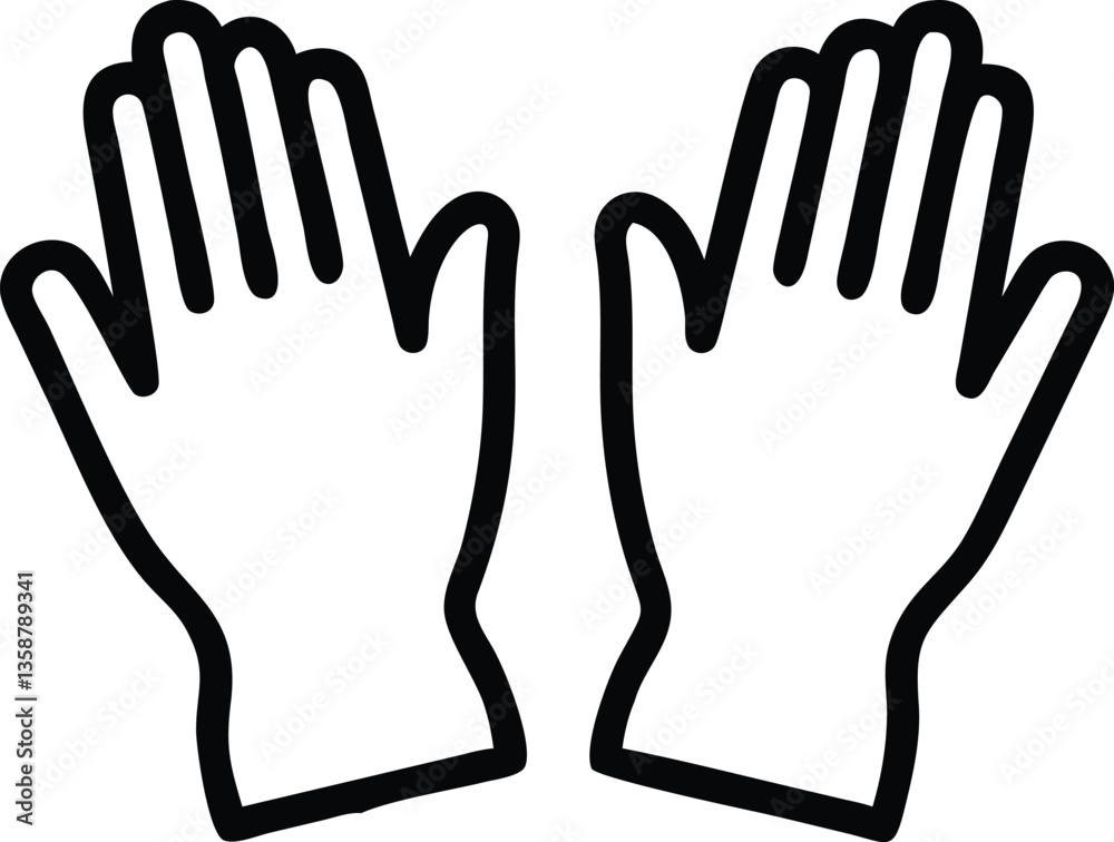 hand with black glove isolated hand with black glove isolated