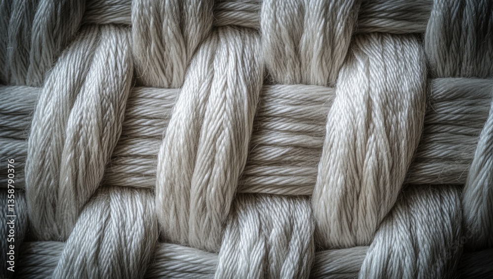 Close-up of woven fabric texture. Intertwined threads create a grid pattern Close-up of woven fabric texture. Intertwined threads create a grid pattern