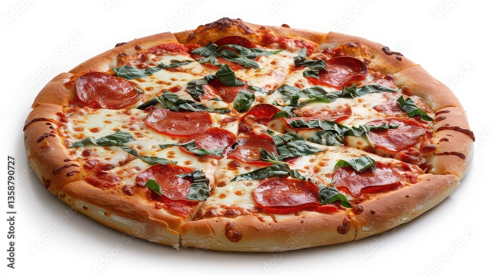 Italian pizza with fresh basil, mozzarella, and tomato sauce. Italian pizza with fresh basil, mozzarella, and tomato sauce.