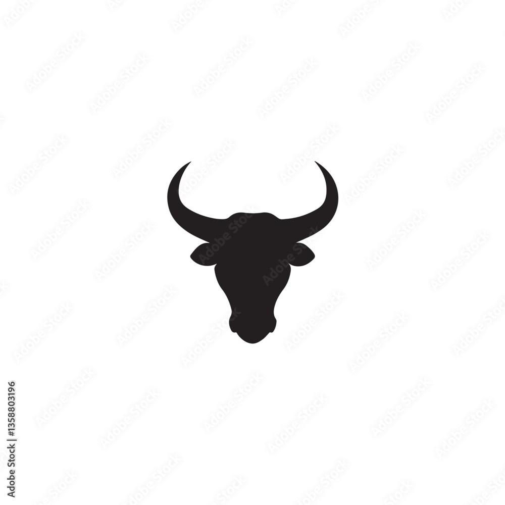 Illustration of a horned bull and elk head isolated on a white background Illustration of a horned bull and elk head isolated on a white background