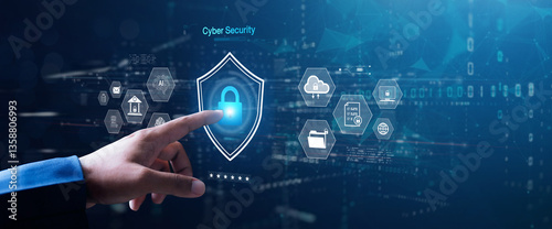 cyber security concept, Login, User, identification information security and encryption, secure Internet access, cybersecurity, secure access to user's personal information.