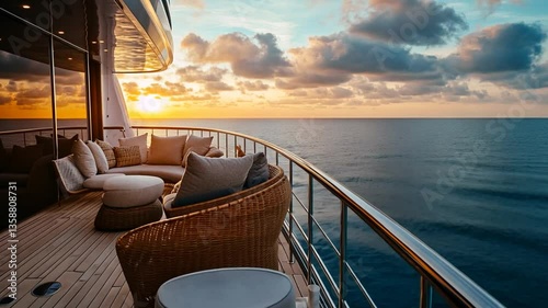 Luxury Yacht Sunset Cruise: Tranquil Ocean Views from a Private Deck