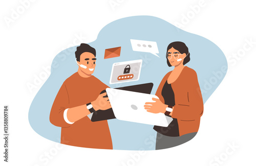 vector illustration on the theme of teamwork