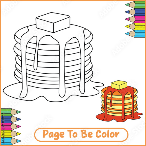 Cute Pancake Coloring Page Printable
