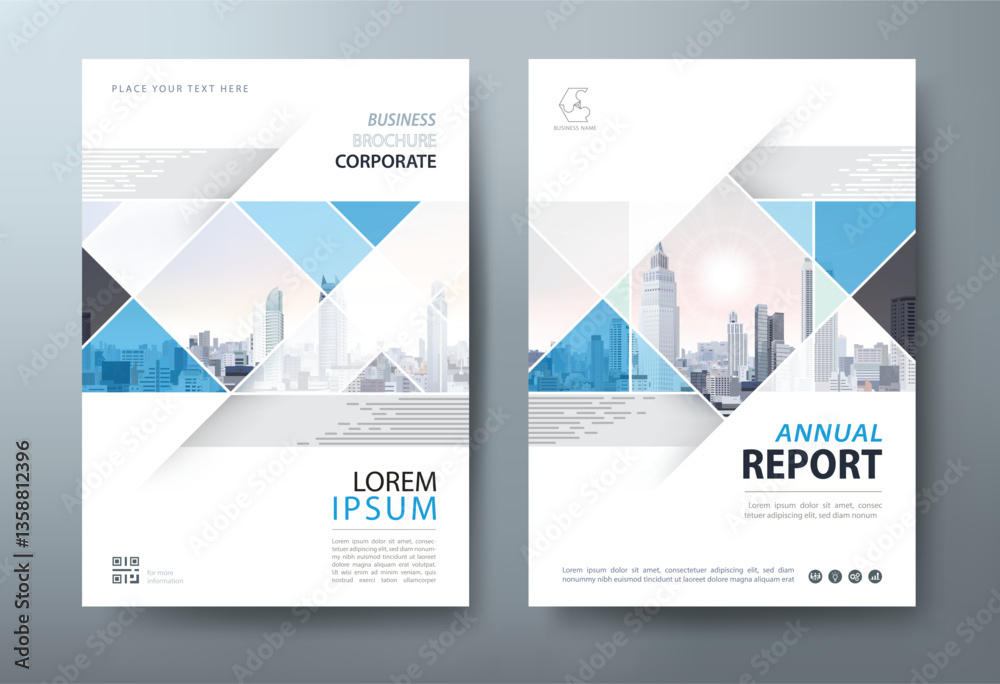 Blue Annual report brochure flyer design template vector, Leaflet, presentation book cover templates, layout in A4 size Blue Annual report brochure flyer design template vector, Leaflet, presentation book cover templates, layout in A4 size