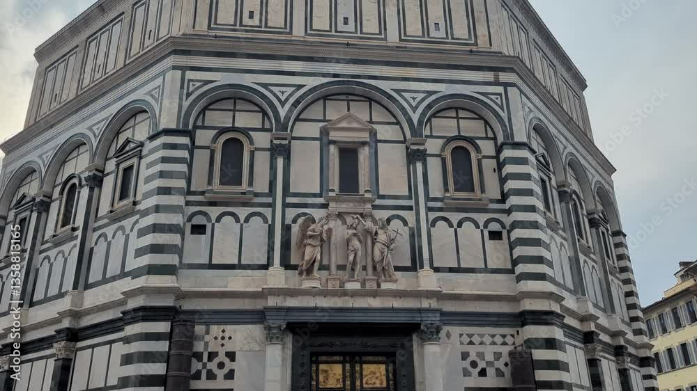 Florence Baptistery captured from various angles. This video highlights architectural beauty and historical significance. Perfect for education and tourism promotion. Florence Baptistery captured from various angles. This video highlights architectural beauty and historical significance. Perfect for education and tourism promotion.