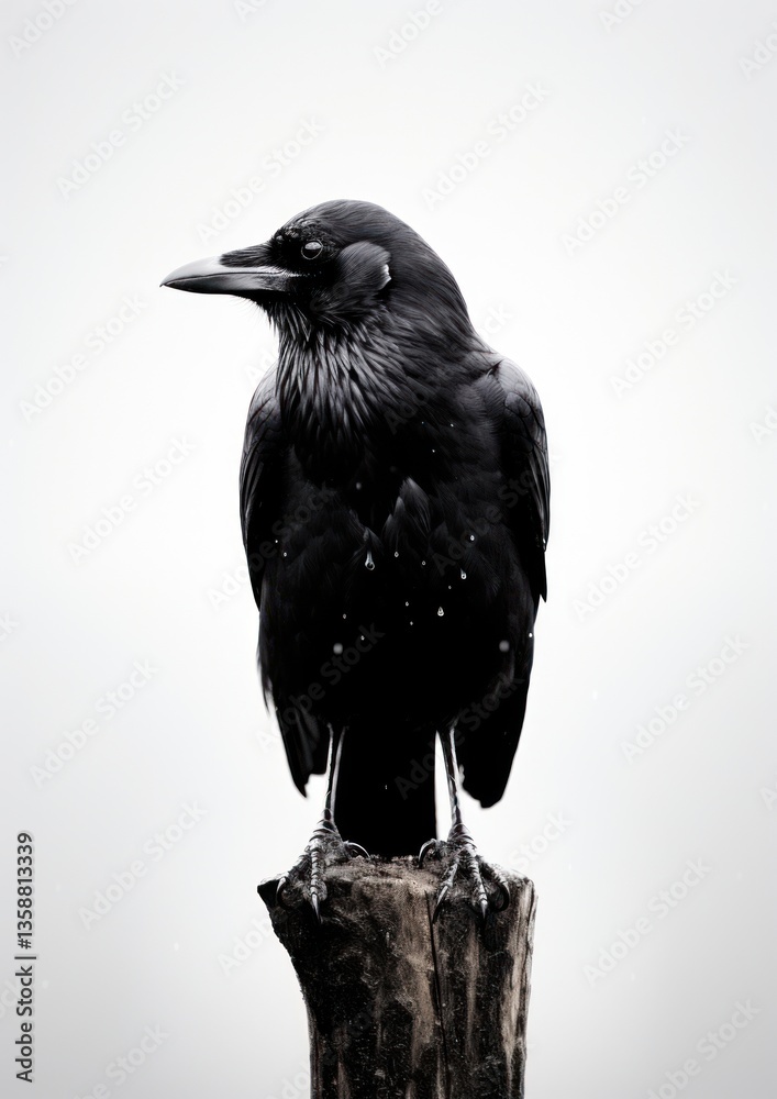 Fototapeta premium Animal black bird beak.