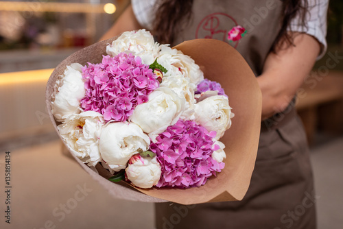 bouquet of flowers at florist