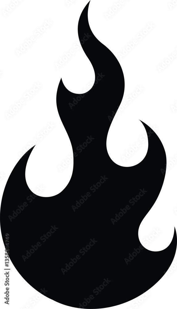 A Simple Fire Flame Vector Icon Design on White Background. A Simple Fire Flame Vector Icon Design on White Background.