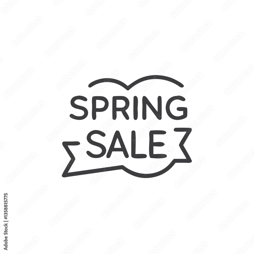 Fototapeta premium Spring Sale Text Icon for E-commerce, Seasonal Promotions, Marketing Materials, Social Media Posts and Retail Website Banners